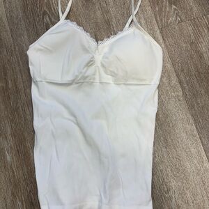 White Lace Trim Cami Top